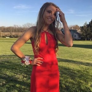 Neiman Marcus red formal dress